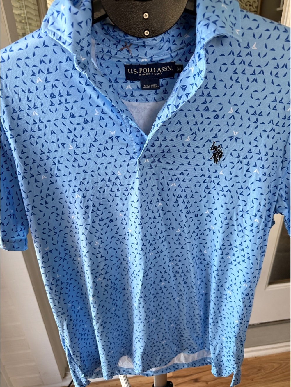 U.S. Polo Assn. blue patterned polo shirt